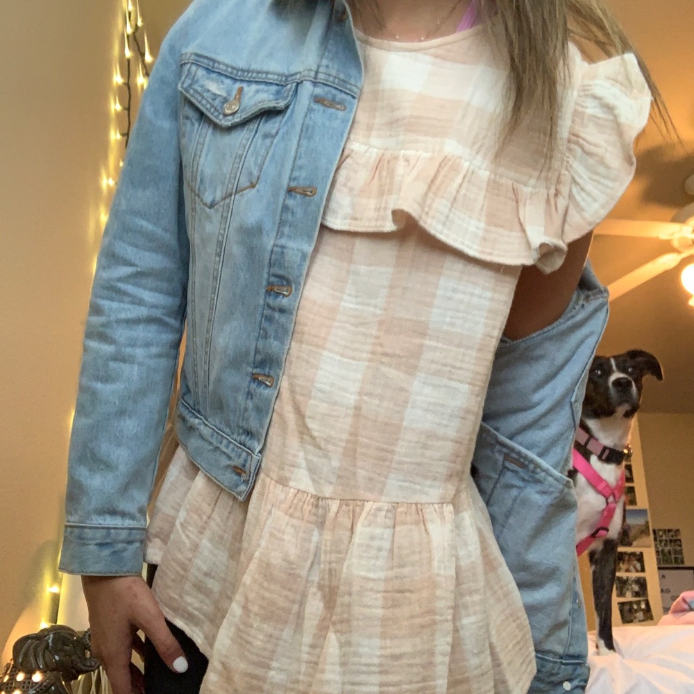 FALL FAVORITE: Cream/Blush Ruffle Blouse